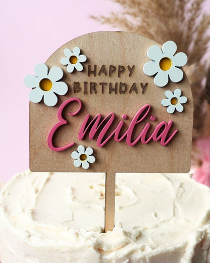 Топер | Ромашки | Happy Birthday