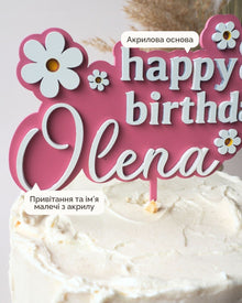 Топер | Happy Birthday | Акрил