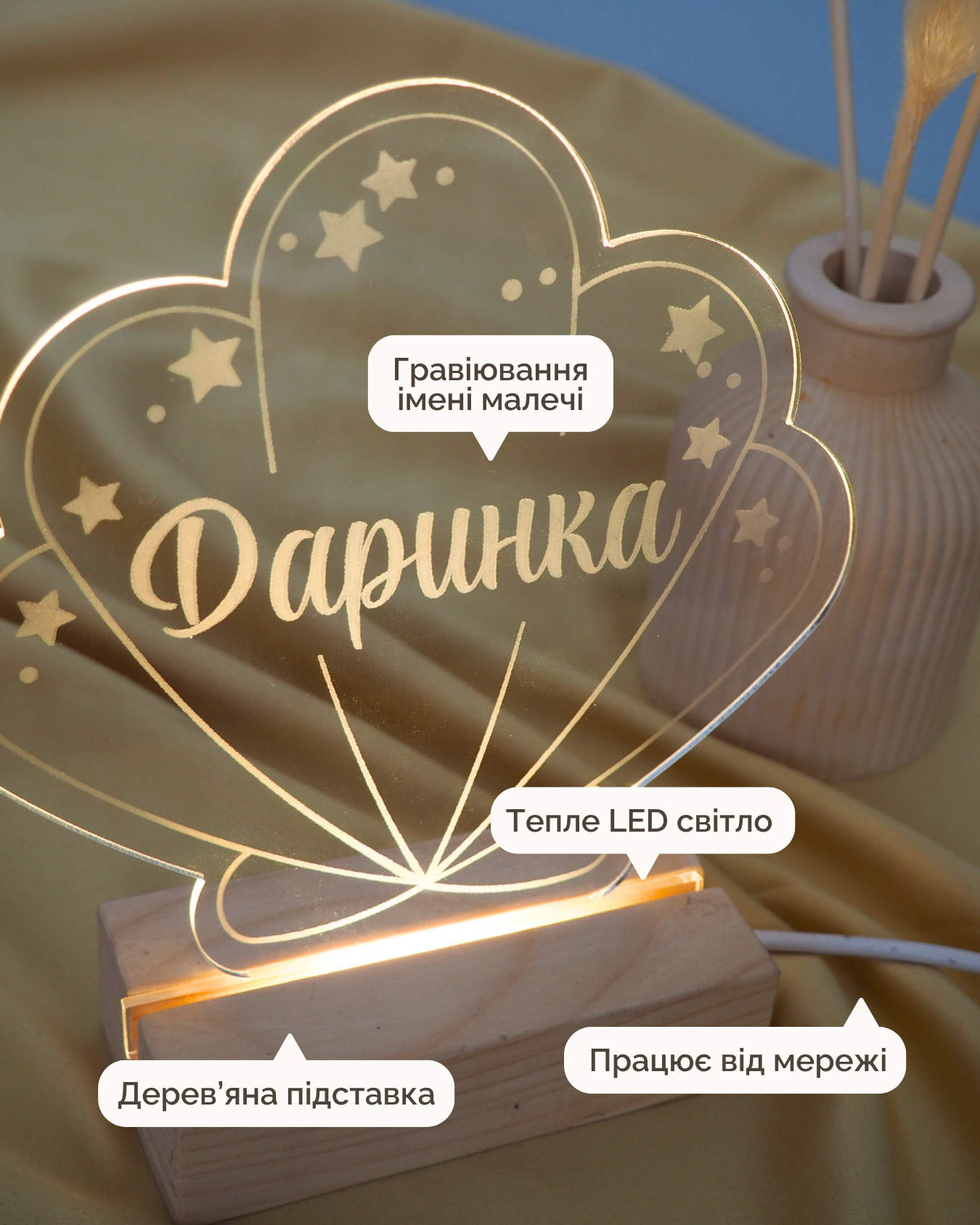 Іменний Нічник | Мушля