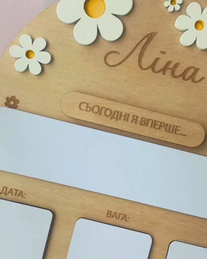"Сьогодні я вперше..." Табличка | Ромашки